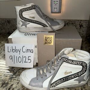 Golden Goose White and Gray High-Top Sneakers